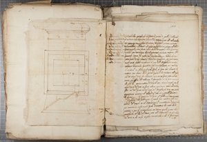 乌尔比诺及其他人的Mutio Oddi的绘画作品集，第120页，第1635-40页（装订卷纸上的钢笔和墨水）