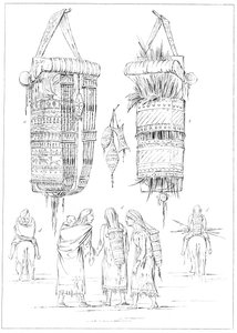 苏族的摇篮和子女的养育方式，1841年。 作者 迈尔斯公司