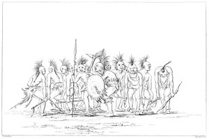萨克和福克斯乞dance舞蹈，密西西比州洛克岛，1841年。