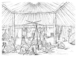 圆锥形帐蓬的内部，1841年。 作者 迈尔斯公司