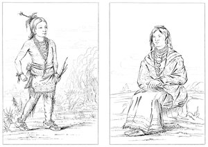 印第安人，西北边境，1841年。 作者 迈尔斯公司
