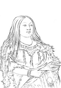 1841年，美国原住民女子肖像。