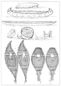 苏族独木舟和奇珀瓦雪靴，1841年。