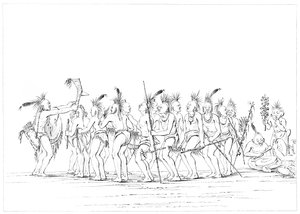 萨克和福克斯奴隶舞蹈，密西西比州上洛克岛，1841年。