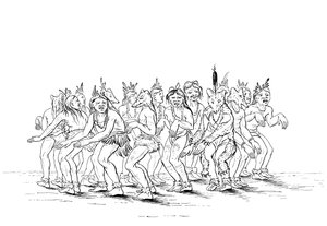 苏族部落在进行熊舞，1841年。