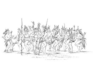 苏族（Sioux）部落进行乞g舞，1841年。