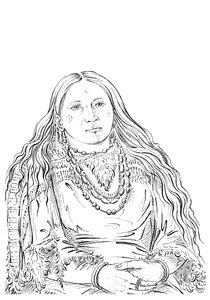 Riccaree部落的双胞胎女人，1841年。