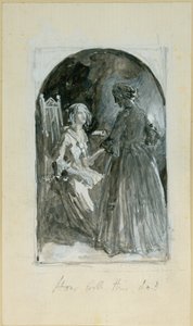 &39;艾玛从Madelaine的硬手中取出方坯&39;（bc，铅笔和纸板上的wc） 作者 迈尔斯·比克·福斯特