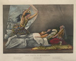 Minnehaha逝世，1867年 作者 纳撒尼尔·卡里尔（Nathaniel Currier）