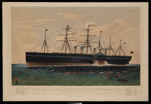 大东方号铁制蒸汽船由 I K Brunel 领导建造...
