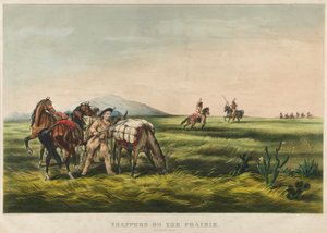 草原上的捕快/和平还是战争？1866年（彩色石版画 作者 库里尔和艾夫斯
