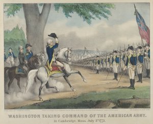 Washington taking command of the American Army at Cambridge, Massachusetts on 3 July 1775 作者 库里尔和艾夫斯