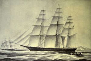 Currier＆Ives插图19世纪。快船船飓风 作者 N. and Ives，JM库里尔