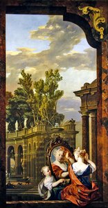 五种感官--视觉（布面油画） 作者 N. 和 Moucheron I. de Verkolje