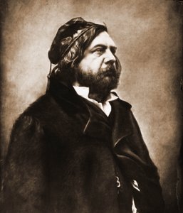 诗人Theophile Gautier的肖像，1811-1872年（照片）。 作者 纳达尔