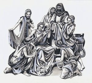 阿喀琉斯与尤利西斯》（水粉画，纸本）