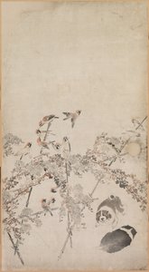 小狗，麻雀和菊花，1754-1799年。