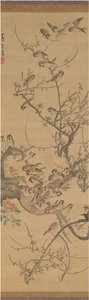梅花树上的麻雀，1790年代初。