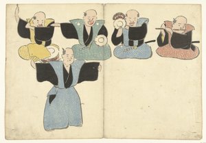 四位音乐家和一名能剧舞者 光琳画册（系列名） 光琳画风（系列名） 作者 松田慎介（可能）