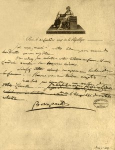 第一执政官拿破仑-波拿巴给普罗旺斯伯爵的信，1800年9月6日，1921年。