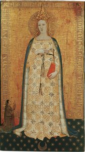 Virgo parturiente, Virgo paritura - Madonna del Parto (Madonna of Parturition) - Nardo di Cione（活跃于 1346-1365 年）。 面板上的蛋彩 作者 Nardo di Cione Orcagna