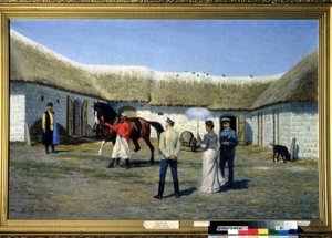 养马人。纳基斯-尼古拉耶维奇-布宁（1856-1912 年）的画作。布面油画，80 x 125 厘米 作者 纳西斯·尼古拉耶维奇·布宁