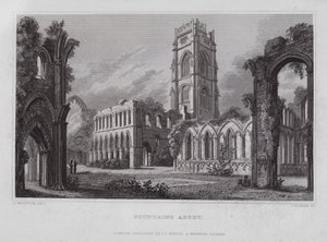 Fountains Abbey (engraving) 作者 纳撒尼尔（后）惠托克
