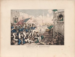蒙特雷战役/1846年9月23日，美国人强行进入主广场 作者 纳撒尼尔·卡里尔（Nathaniel Currier）