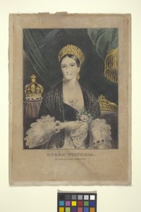 维多利亚女王（手绘石版画） 作者 纳撒尼尔·卡里尔（Nathaniel Currier）