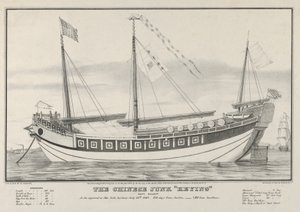 1847年7月13日，中国军舰 "凯英号"--凯利特船长--出现在纽约港。 作者 纳撒尼尔·卡里尔（Nathaniel Currier）