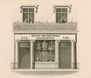 Messrs Storr和Mortimer，金匠和珠宝商，伦敦邦德街156号的离子风格店面 作者 纳撒尼尔·惠特克