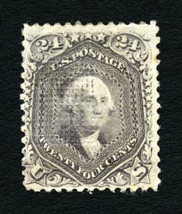 24c 华盛顿-F-格里尔单，1867年。
