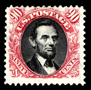 90分亚伯拉罕-林肯重新发行的单张，1875年。