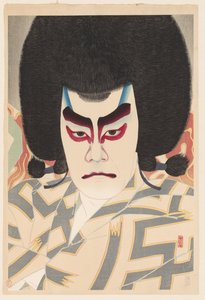 饰演鸣上的市川贞治
36 幅不同角色的演员肖像（系列名称） 作者 名取春森