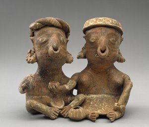 加入婚姻对，公元前300年至公元300年（带陶器的陶器）