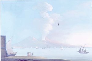 维苏威火山的爆发（水粉画