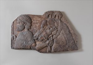 外国新郎在支流游行，c.721-05 BC（石膏雪花石膏）