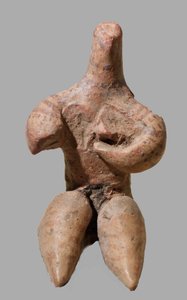 女性彩绘泥塑，叙利亚，约公元前5000年（泥）。