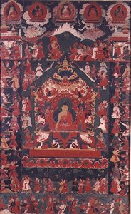 佛陀在接受布施时的开场白，摘自《Prabha》（挂轴）。