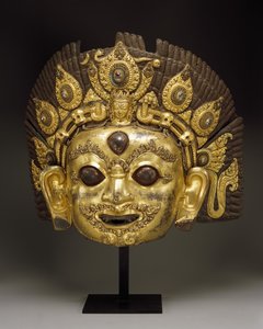 Bhairava面膜（镀金铜质宝石和宝石）