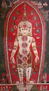 来自Badgaon的Shiva Purana（丝绸上的水粉） 作者 尼泊尔学校