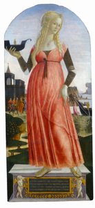 克劳迪娅-昆塔，约 1490-1495 年（杨木板上的蛋彩画） 作者 Neroccio di (1447 1500) 兰迪