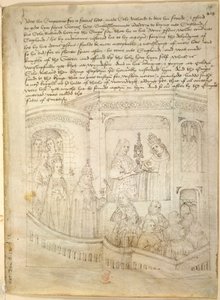 Cotton Julius E. IV, art.6，"Beauchamp Pageants"，约 1483 年（牛皮纸上的墨迹） 作者 荷兰语学校