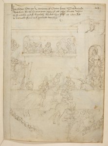 Cotton Julius E. IV, art.6，"Beauchamp Pageants"，约 1483 年（牛皮纸上的墨迹） 作者 荷兰语学校