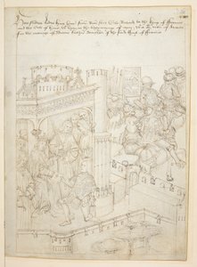 Cotton Julius E. IV, art.6，"Beauchamp Pageants"，约 1483 年（牛皮纸上的墨迹） 作者 荷兰语学校