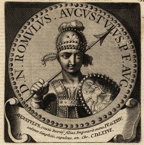 Portrait of Roman Emperor Romulus Augustulus.