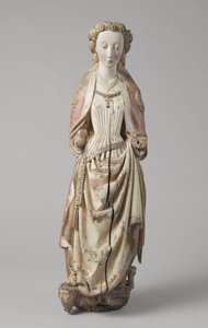 亚历山大的圣凯瑟琳，由Meester van Koudewater创作，约1470年（胡桃木）。 作者 Netherlandish School