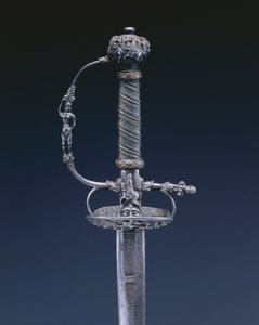 小剑，约1650-60（钢、木、铜线）。 作者 荷兰语学校