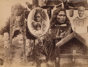 Maoris, New Zealand (b / w chithunzi)