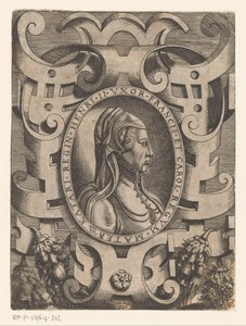法国王后凯瑟琳-美第奇肖像
Katari Regin Henri II Uxor Francis et Carol Regum Mater（物品上的标题）
君主和其他杰出人物的肖像（系列名称）
Imagines Quorundam Principum et Illustrium Virorum（系列名称 作者 尼科洛·内利（NiccolòNelli）